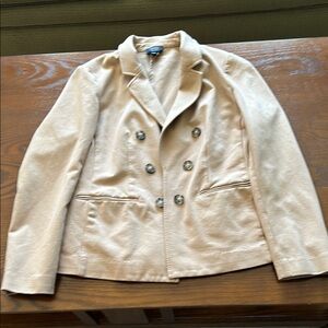 Jones New York Signature Classic Tan Double-Breasted Women's Blazer